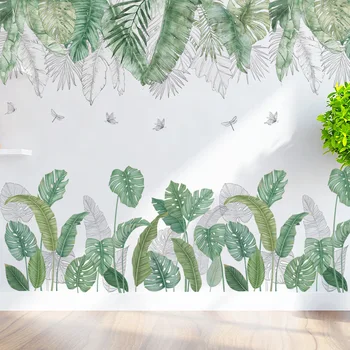 Šiaurės Stiliaus Tropinių Augalų Lapai Sienų Lipdukai Gyvenimo Kambario, Miegamasis Decal Meno Plakatas Namų Dekoro Eco-friendly Vinilo