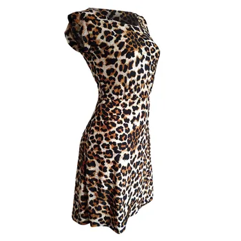 Šifono Moterų Suknelė 2020 M. Derliaus Leopard Suknelė be Rankovių Mini Suknelė Seksualus, O Kaklo Beach Party Slim Suknelės Skraiste Femme 3XL