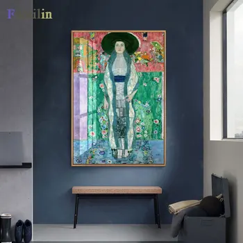 Šiuolaikinio Abstraktaus Gustav Klimt Bučinys Tapybos Nuotrauką Drobė Meno Replca Sienos Nuotraukas, Už Kambarį Be Rėmelio