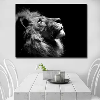 Šiuolaikinės Black Lion Drobės Plakatas Spaudinių Atspausdinta Drobė Gyvūnų Dažymo,Namų Dekoro Sienos Meno Tapybos,Dropshipping Drobė Spausdinama