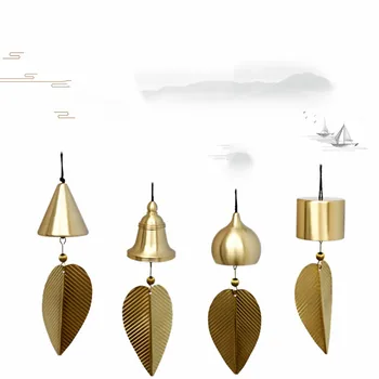 Šiuolaikinės Kinų stiliaus Vėjo varpeliais ir accessoriesfeng shui derliaus kambario dekoracija Kalėdų Mažai bell Aukso lapų