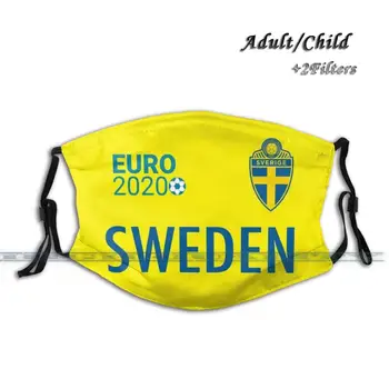 Švedijos Futbolo Rinktinės - Blågult - Mėlyna - Geltona Spausdinimo Veido, Burnos Kaukę Mados Stabdžių Dulkių Taršos Kaukė Vienos Lyties