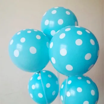 Šviesiai mėlyna banga taško balionai 50pcs/lot12 colių storio apvalios latekso oro ballon vestuvių dekoro gimtadienio baigimo prekes