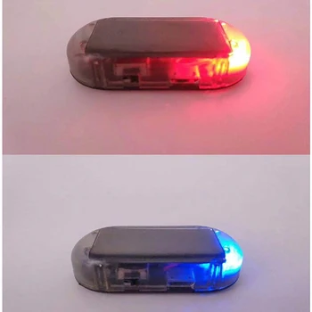 Šviesos Jutiklis Saulės Energijos Imituojamos Automobilių Signalizacijos LED Light Anti-theft įspėjamosios Lemputės Mirksi Saugumo Lempos
