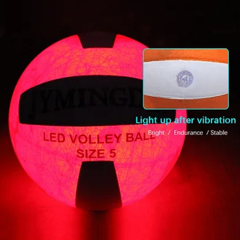 Švyti Tamsoje Tinklinio Kamuolys LED Šviesos Gumos Tinklinis Dydis 5 Mokymo Kamuolius Vandeniui Šviesos Paplūdimio Tinklinio Kamuoliai