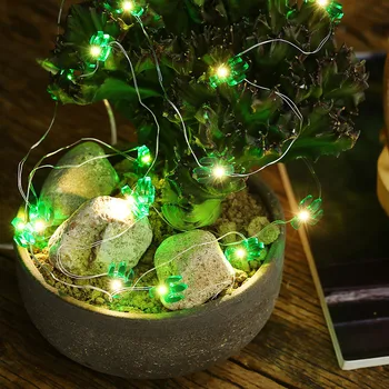Žalias Kaktusas Formos String Apšvietimas 3 30 Metrų LED Vario Viela, Dekoratyvinės Lempos Kambario ir Lauko Apšvietimo Kalėdų Pasakos Nakties Šviesos