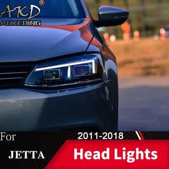 Žibintas Automobilio VW Jetta Mk6 2011-2018 R8 Dizaino Žibintai Priešrūkinis Žibintas Dienos Veikia Šviesos DRL H7 LED Bi Xenon Lemputės Automobilių Priedų
