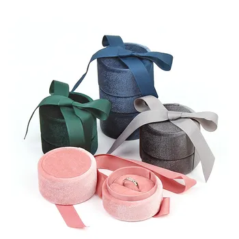 Žiedas lange naujas stilius kelių spalvų Aukštos kokybės juostelės flannelette pirma-apdailos lauke karoliai&žiedas box dovanų dėžutes, papuošalų