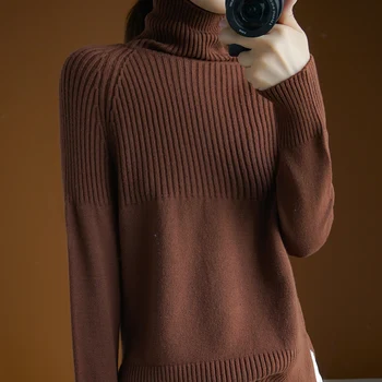 žiemos moterų golfo megztinis storas, plonas, ilgas rankoves atsitiktinis ponios megztinis megztas džemperis šiltas mados moterų megztiniai