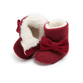 Žiemos Stilius Plius Aksomo Storio Medvilnės Baby Boots Sniego Batai KŪDIKIO Batai Minkšto Dugno 0-1 Metų amžiaus Kūdikiui Vaikiška Avalynė