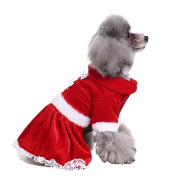 žiemą Šilta Kalėdinė Suknelė Gražių Raudonos Svogūnai Mažylis Sijonas šunelis Nėrinių Medvilnės Kalėdos Šunų Kostiumų yorkie Čihuahua Kačių Drabužiai
